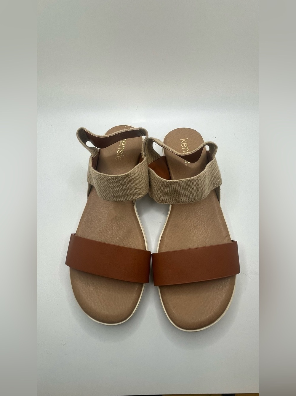 Kensie Women’s EVERLEE STRETCH Tan Brown Strap Casual Sandals Size 8.5 M - Picture 4 of 10